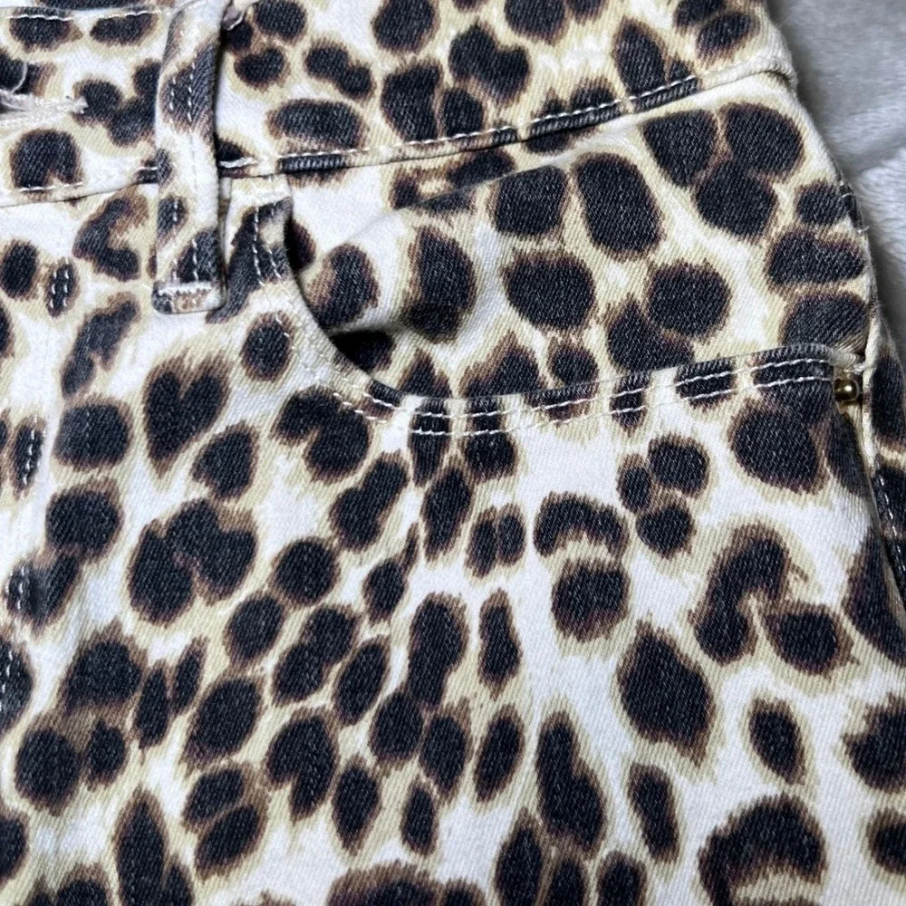 Frame‎ Womens Size 27 Ali High Rise Cigarette Leopard Print Jeans Trendy Chic